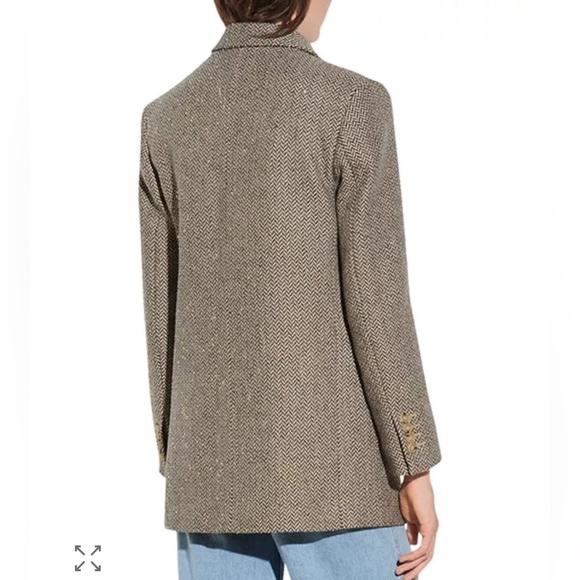 Sandro | Paule Herringbone Blazer With Sequins brown brand size 2 (medium) - Picture 4 of 12